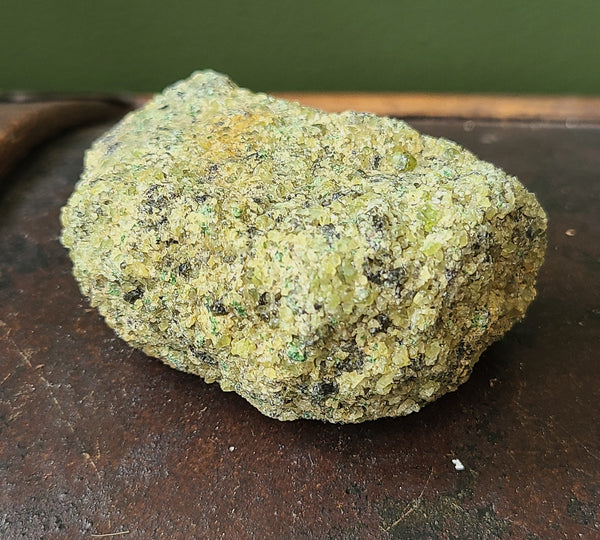 Peridot cluster on Basalt